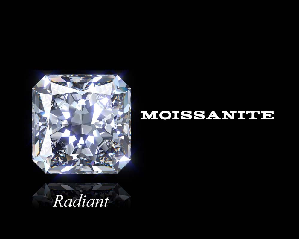 Kim Cương Moissanite Giác Cắt Radiant - 100% kiểm định Quốc Tế
